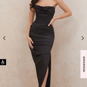 House of CB Adrienne, Black Satin Strapless Corset